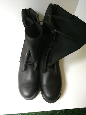 Wellco Black Leather Canvas Military Tactical Combat Boots Men's 5R