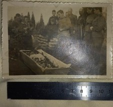 Photo of the Red Army funeral of a fallen comrade. Czechoslovakia 1945 Mar (A39)