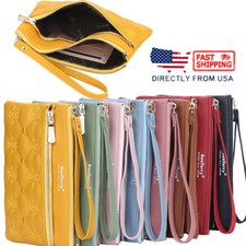 Womens Handbag Leather Wallet Card Holder Purse Protable Wristlet Phone Bag Case