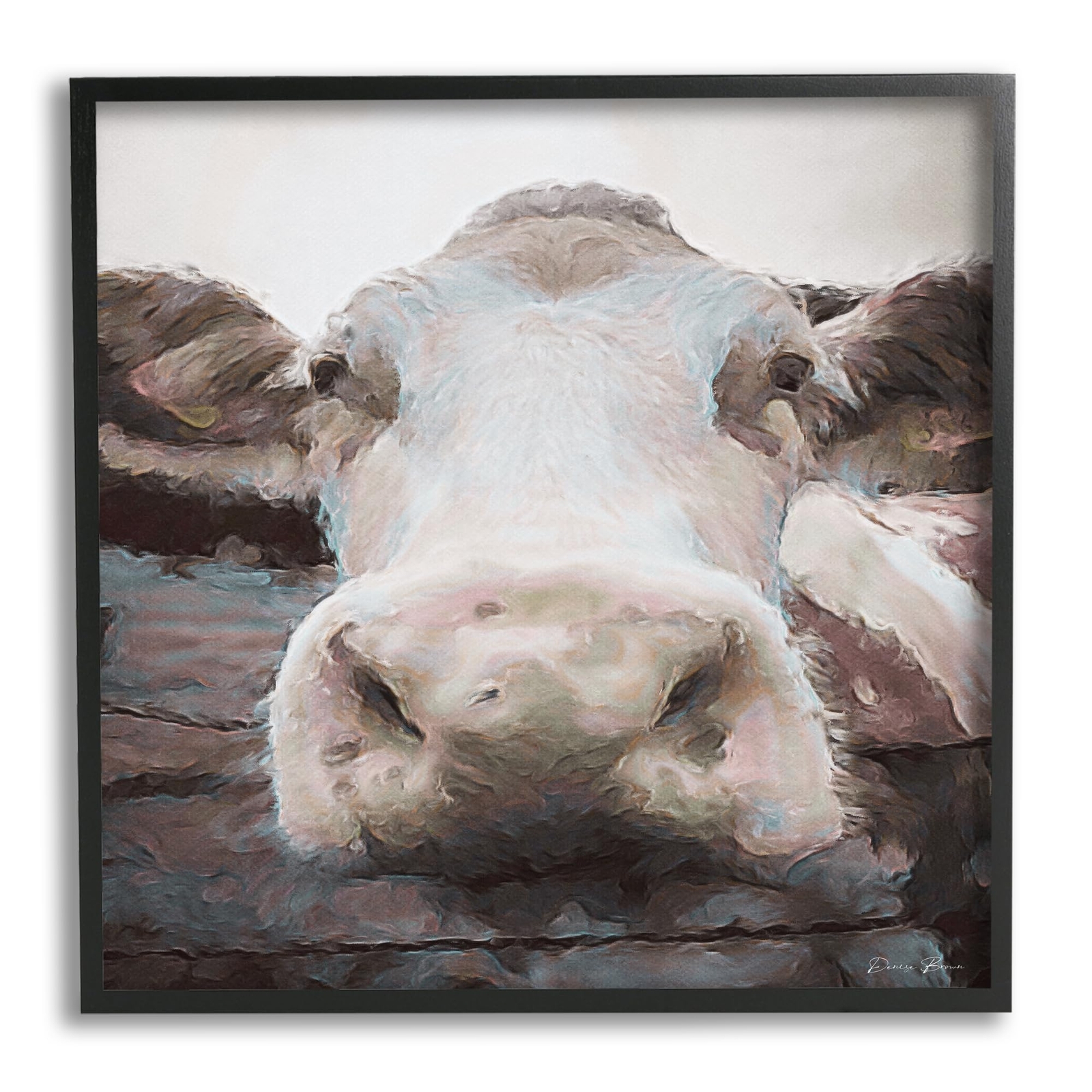 Farm Cow Abstraction Framed Giclee Art by Denise Brown