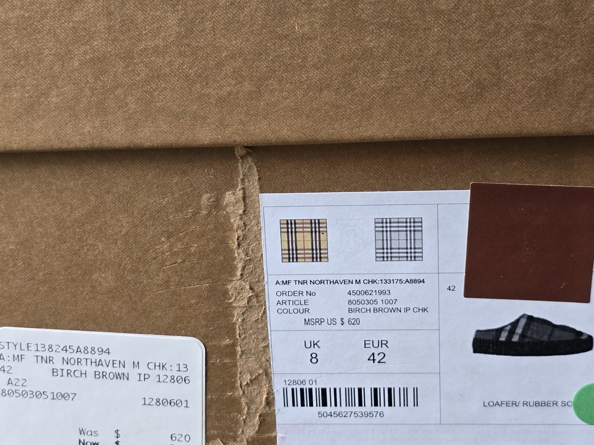 テスト Burberry Northaven Slides Slippers 42 US 9 - 9.5 Brown Black Check