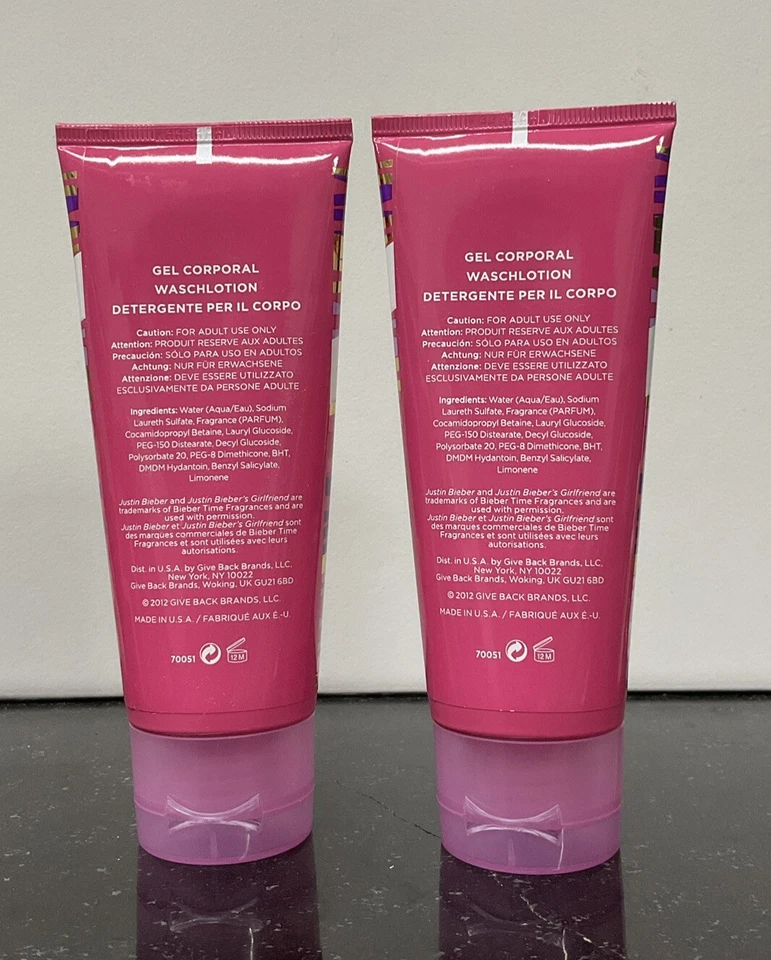 Лот из 2 - Justin Bieber's Girlfriend Be With Me мытье тела 3,4 жидк. oz. 100 мл - Изображение 2 из 2