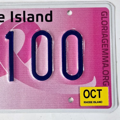 PLAQUE D'IMMATRICULATION CANCER DU SEIN RHODE ISLAND 🔥GRATUITE📬🔥 RUBAN ROSE SQ100 SPECIALTY - Photo 4/5