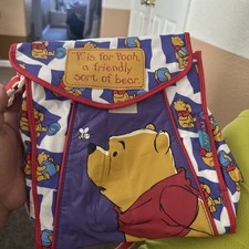 Winnie the Pooh Baby Diaper Bottle Bag Tote Disney Wet Vintage Purple