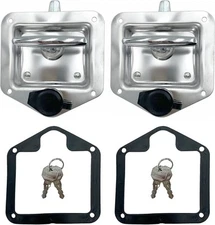 2 Pcs L8815 Tool Box Latch T Handle Latches with 2Pcs Toolbox Latch, Silver 