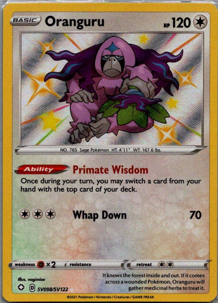 Oranguru Shiny Holo Rare Shining Fates: Shiny Vault SV098/SV122 NM