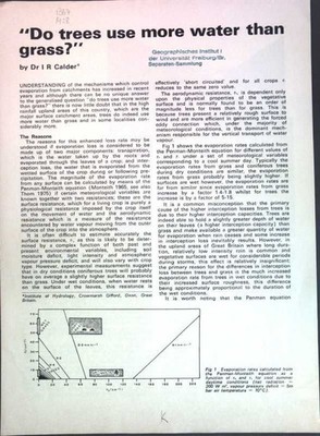 Do trees use more water than grass?; Calder, I. R.: