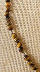 Sterling Silver & Tigers Eye Bead Necklace 20" Long Beads 5mm-9mm Pretty  — photo 4