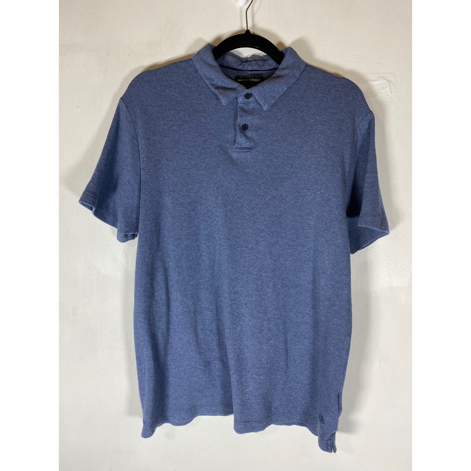 Banana Republic Blue Cotton Polo Shirt Short Sleeve Casual L Preppy Academia