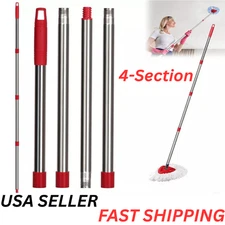 4-Section Spin Stainless Mop Steel Pole Handle For O-Cedar Easywring RinseClean