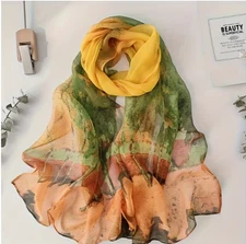 Fall Scarf Colorful NEW Free Ship 63 x 20 Inches