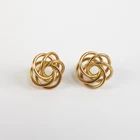 9ct 375 Yellow Gold Loose Knot Earring Studs 15mm 1.2g No Backs