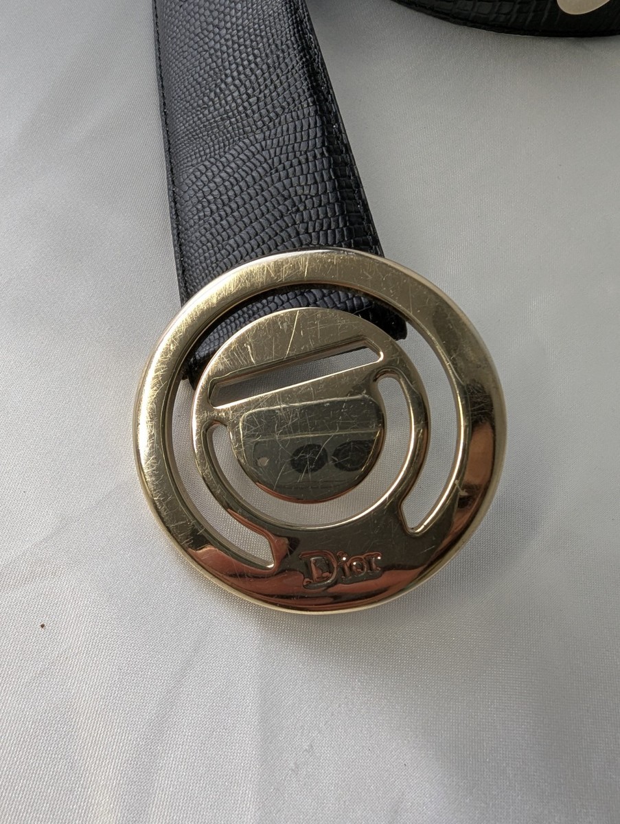 Christian Dior Black Belt with Round Buckle Women Sz 100 cm  display picture 1
