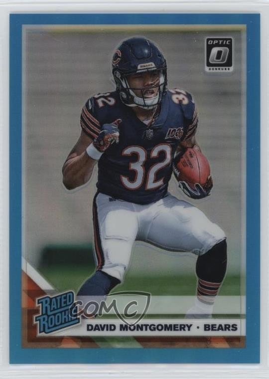 2019 Panini Donruss Optic Rated Rookie Aqua Prizm 44/299 David Montgomery 1dm4