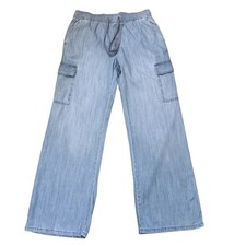 Social Standard by Sanctuary Caravan Pull On Chambray Cargo Pants Coastal Blue M