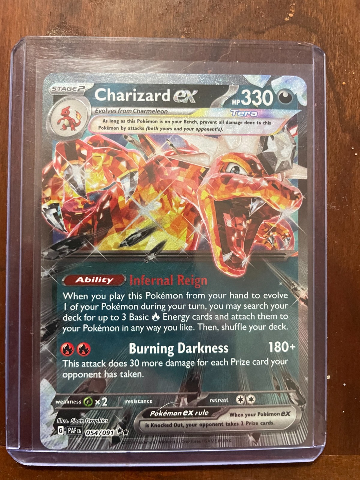 Pokémon TCG Paldean Fates Charizard EX Double Rare Holo Card 54/91