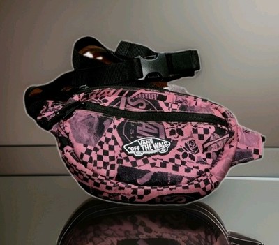 Vans Off The Wall Pink Black Mini Belt Bag Fanny Pack 7''x 4.5''