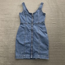 Guess Denim Dress Women S Blue Overall Mini Full Zip Casual Rodeo Cowboy Stretch