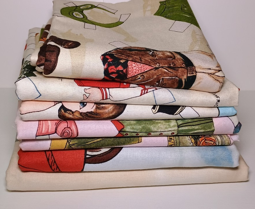 *Paper Dolls Fabric Collection – Bundle of 7 Fabrics – Assorted Cuts