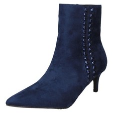 Ladies Collection Mid Heel Pointed Toe Ankle Boots - F5R1222