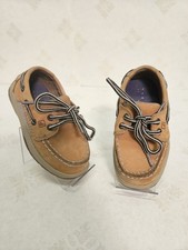 SPERRY TOP SIDER LOAFER BOYS 7M INTREPID BROWN LEATHER BOAT SHOES