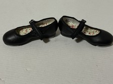 Capezio Toddler Tap Toe Girls Black Patent Tele Tone Dancing Shoes 9.5m