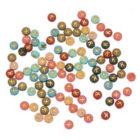 100 Stk Acryl-Buchstabenperlen 4X7Mm, Bunt, Gold K, FüR Schmuck