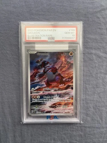 Pokemon Groudon 199/182 SV04 Paradox Rift Illustration Rare Holo PSA 10