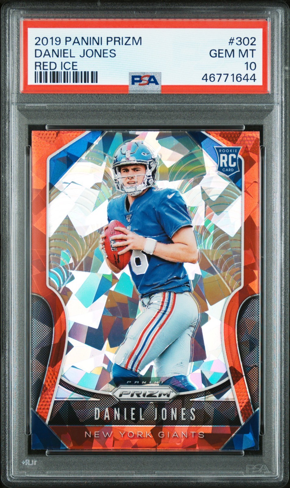 Daniel Jones PSA 10 2019 Panini Prizm Red Ice Prizms Rookie RC #302 Gem Mint