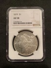 1879–P U.S. MORGAN SILVER DOLLAR - AU 58 - NGC GRADED!