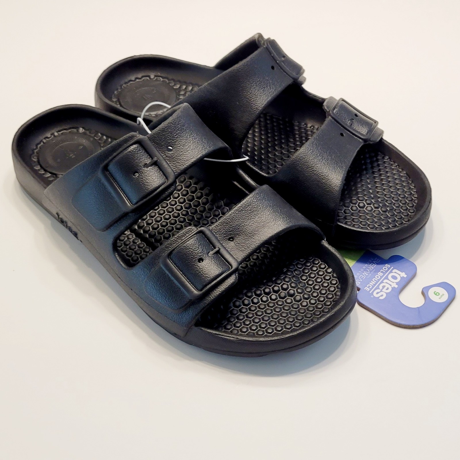 SAOLA TOTES Sol Bounce Slip On Uomo Nero Everywear Tech Doppia Fibbia Taglia 9