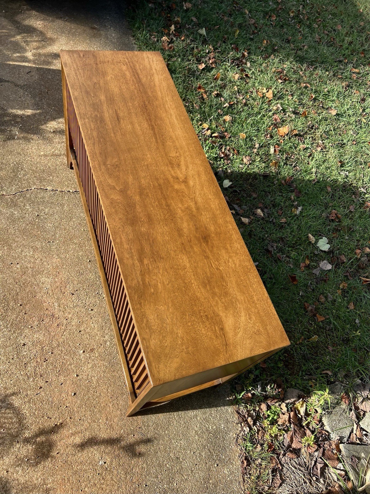 Broyhill Brasilia Mid Century Walnut Fluted Credenza