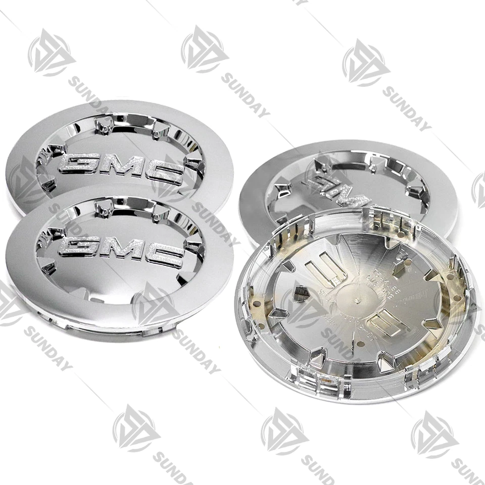 4X For SIERRA 1500 DENALI YUKON XL CHROME 9596381 WHEEL CENTER HUB CAP 2007-2013 - Изображение 2 из 2