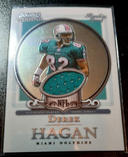 2006 BOWMAN STERLING ROOKIE PATCH #BS-DEH - DEREK HAGAN - MIAMI DOLPHINS CARD. rookie card picture
