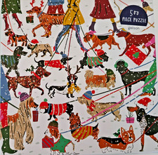 Galison "Winter Dogs" 500 Piece Puzzle Complete 20 x 20