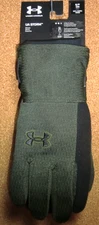 NWT Under Armour Men's Storm Fleece Gloves , Small, 135669, Forest Green/Black