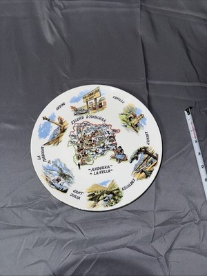 Winterling Bavaria Andorra La Vella Souvenir Plate 9.5  Record d Andorra Map
