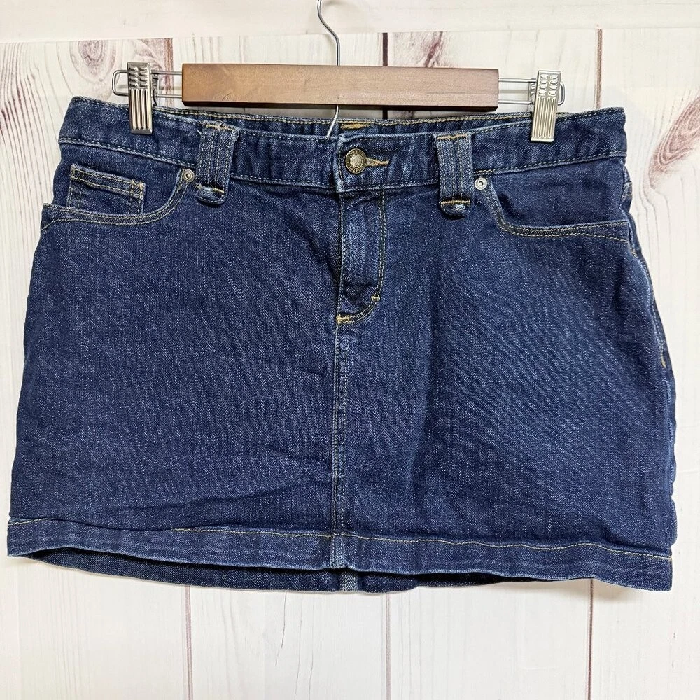 Patagonia Women’s Medium Wash Denim Skirt Size 8 EUC Stretch