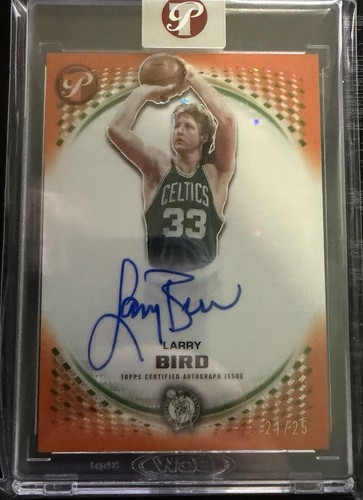 2025-26 Topps Pristine Larry Bird Auto Orange Refractor 21/25 Celtics Legend!