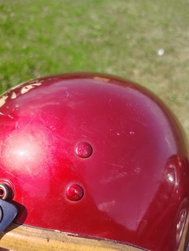 Vintage Buco Half Helmet W/Visor Patent Pending Red Maroon Travelers? - Picture 6 of 16