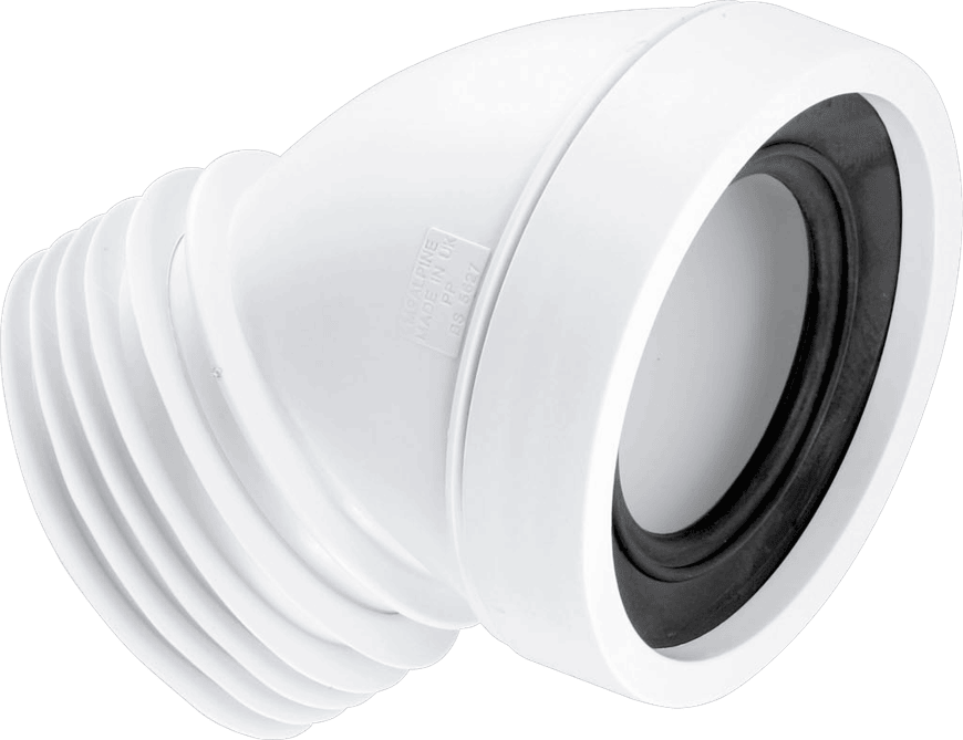 McAlpine WC-CON16 45 Degree Angle Rigid WC Connector, White