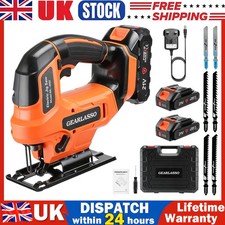 21V Cordless Jig Saw with 2x 2Ah Batteries 2700RPM Electric Jigsaw 45° Bevel