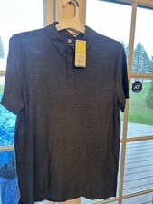 NWT All In Motion Men's Striped Polo Shirt Grey Size M
