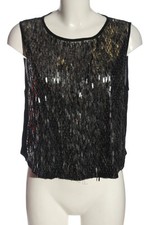 MNG SUIT Canotta Donna Top Taglia IT 42 nero-argento elegante