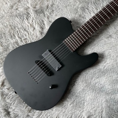 7-String Matte Black TL Electric Guitar H Pickups Solid Body Rosewood Fretboard