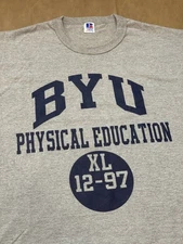Vintage 1980s Russell Athletic NuBlend BYU Physical Education XL 12-97 T-Shirt