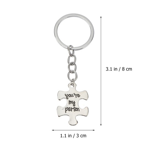 Juego de 2 PIEZAS Letras Puzzle Llavero Pareja Hombre Miss Anillo Decorativo - Imagen 2 de 10