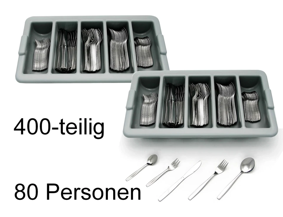 GRÄWE Besteckkasten Besteckset 400-teilig für 80 Pers. Gastrobesteck Edelstahl - Bild 2 von 2