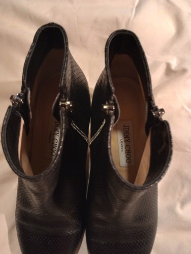 Jimmy Choo Leather Snake Boots Size 8 Black. 2.5 Inch Heels - Bild 6 von 12
