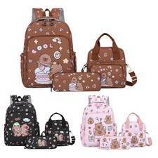 Capybara Backpack Cute Backpack 3Pcs Set - Backpack Lunch Bag and Pencil Case